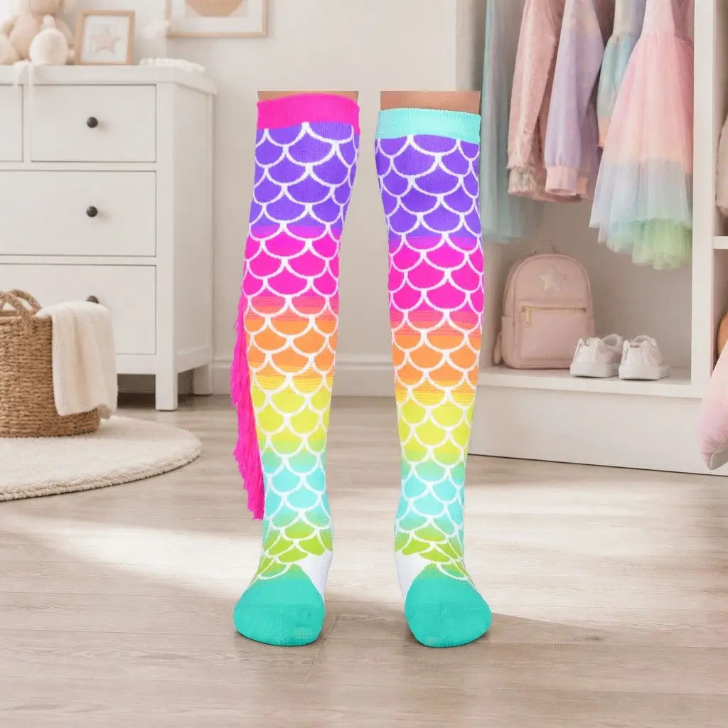 Mermaid Socks with Tassels for Kids and Adults Age 6-99 Mix Match Pair