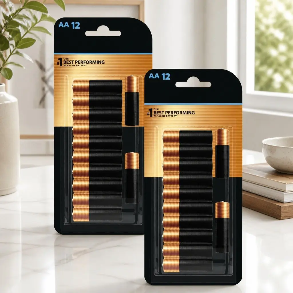 Optimum AA Alkaline Batteries 12 Pack, 2x Pack High-Drain Devices