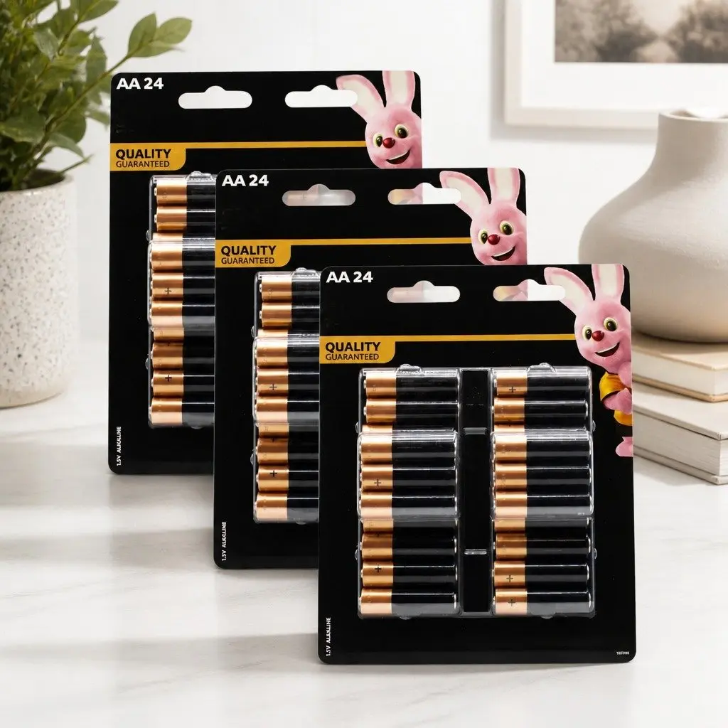 AA Alkaline Batteries 24pk x3 Long Lasting Power Household High Drain
