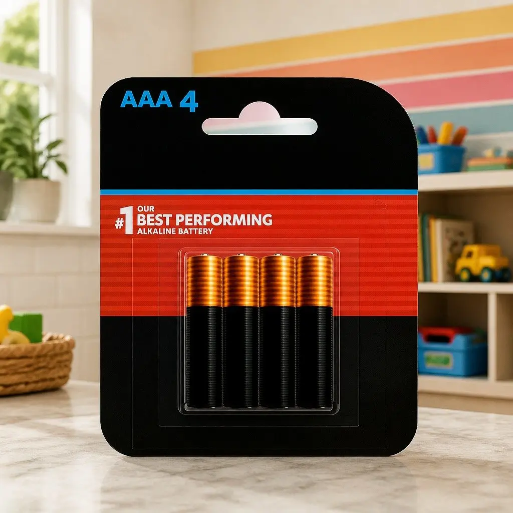 Optimum AAA Batteries 4 Pack Alkaline 1.5V Long Lasting for High-Drain Devices