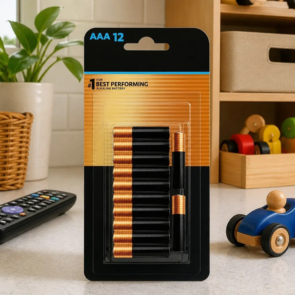 Optimum AAA Batteries 12 Pack Alkaline 1.5V Long Lasting Household Battery
