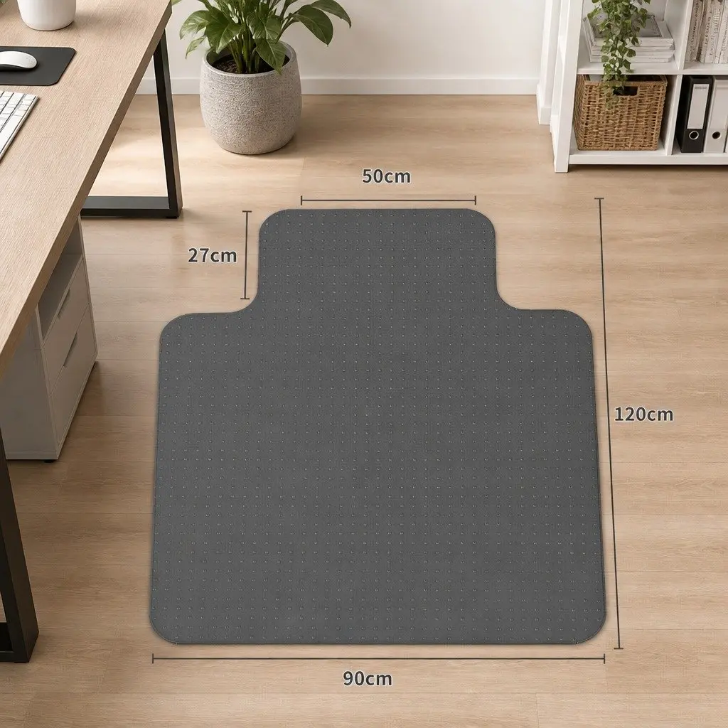 Chair Mat Floor Protector 120cm x 90cm Clear or Black PVC for Home Office Desk Rolling Caster
