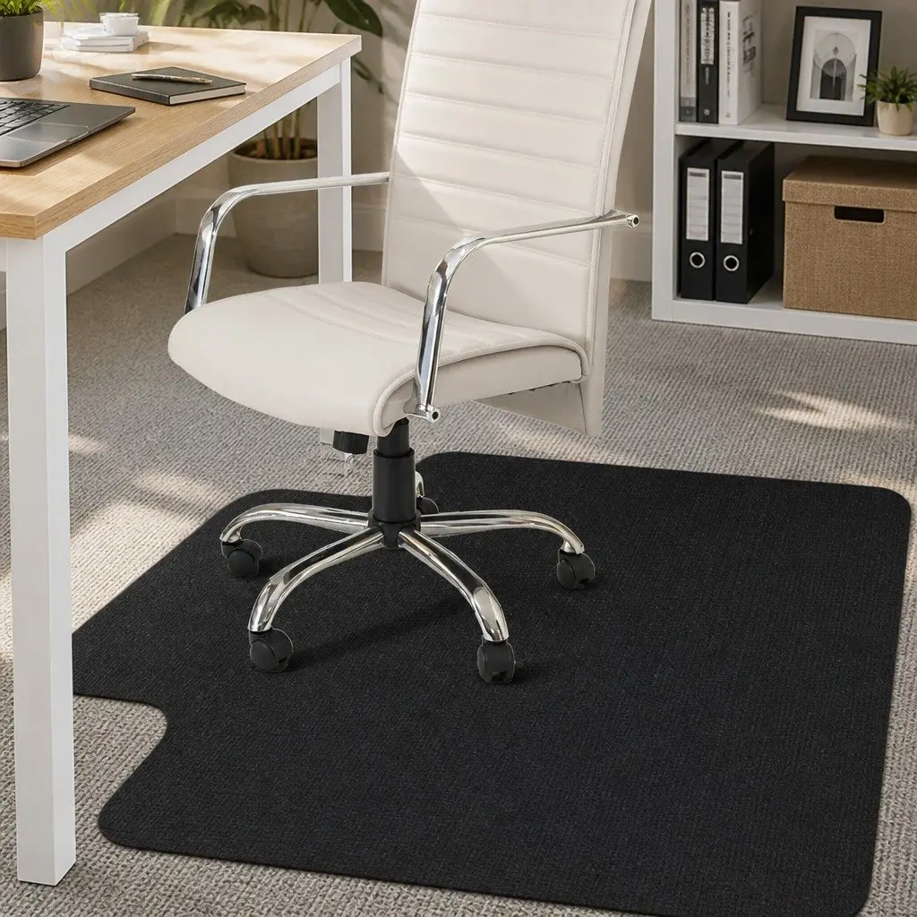 Chair Mat Floor Protector 120cm x 90cm Clear or Black PVC for Home Office Desk Rolling Caster