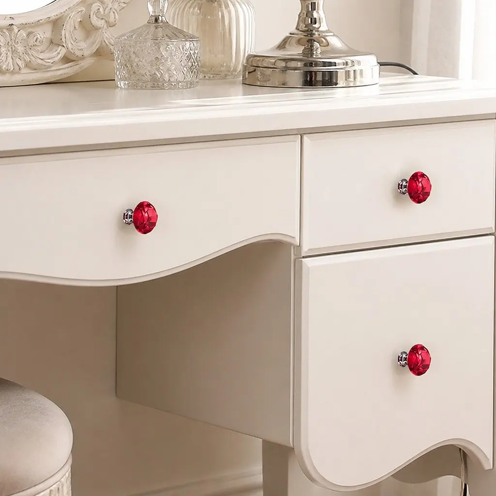 16 Pcs Red Crystal Diamond Knobs