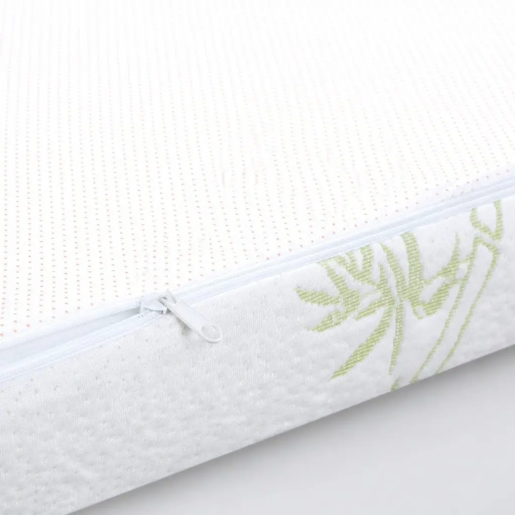 Memory Foam Mattress Topper Double Bed Cool Gel Infused 5cm Thickness Bamboo White and Blue