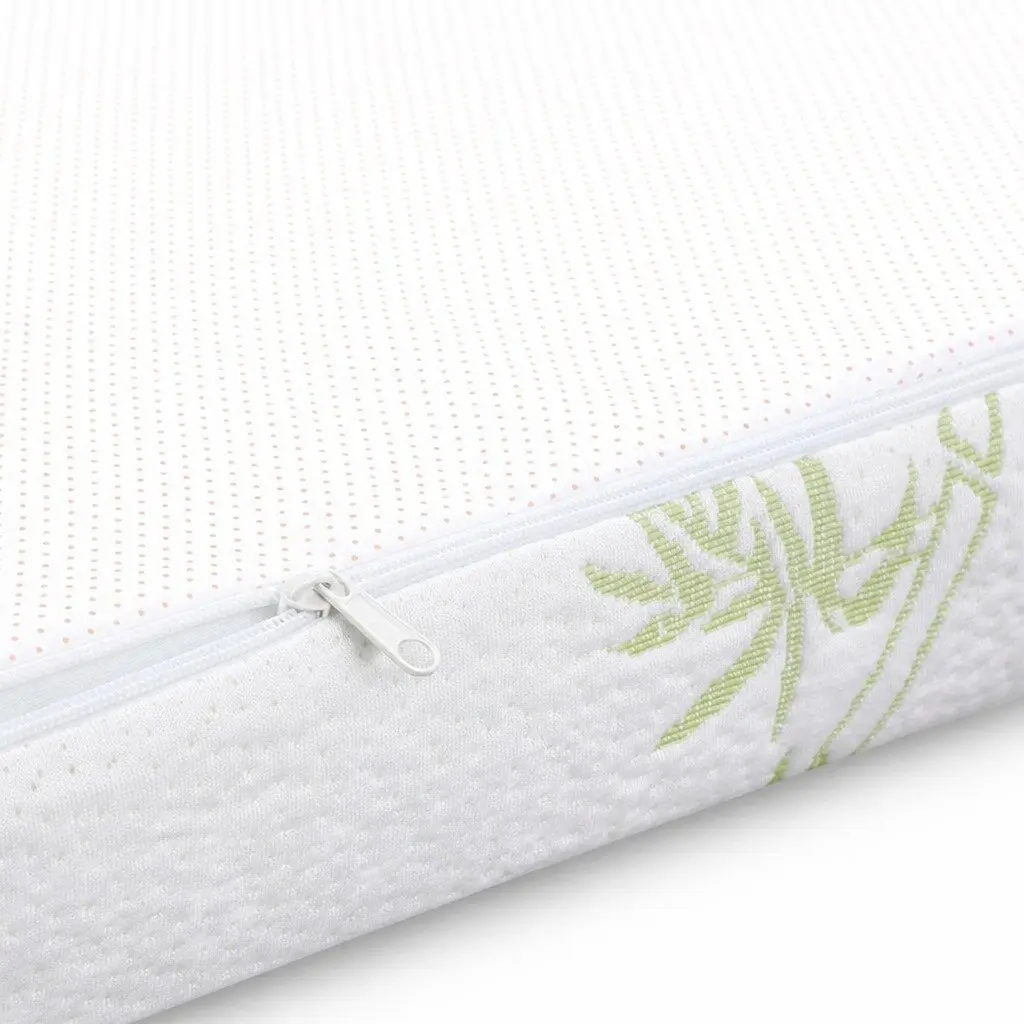 Memory Foam Mattress Topper Queen 5cm Cool Gel Infused Breathable White and Blue