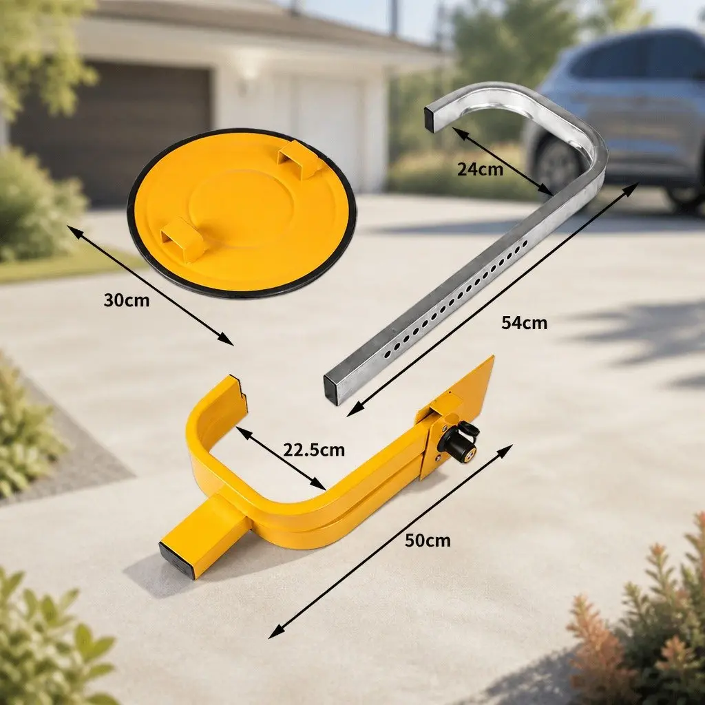 Wheel Lock Clamp Anti-Theft Security Device for Vehicle 13 to 15 Inch Yellow