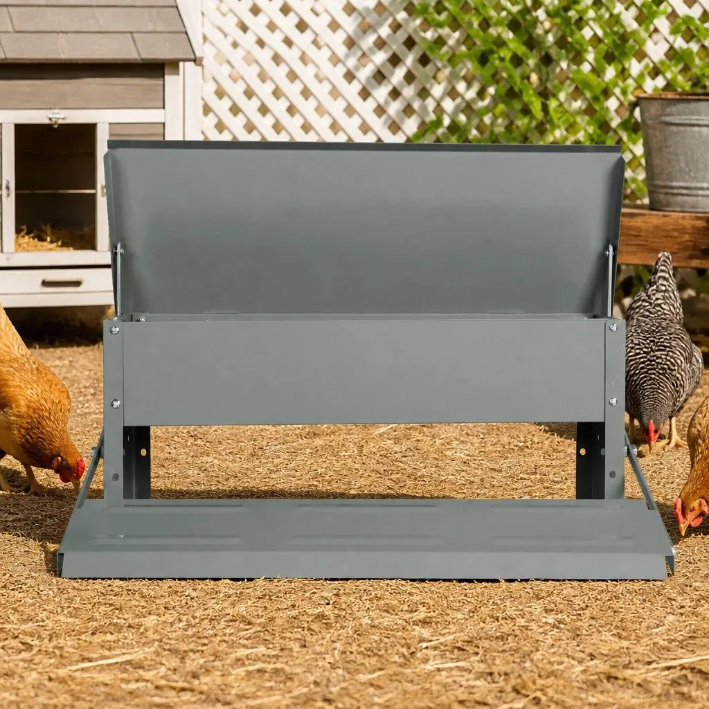 Automatic Chicken Feeder Timed Feed Dispenser 5kg Silver