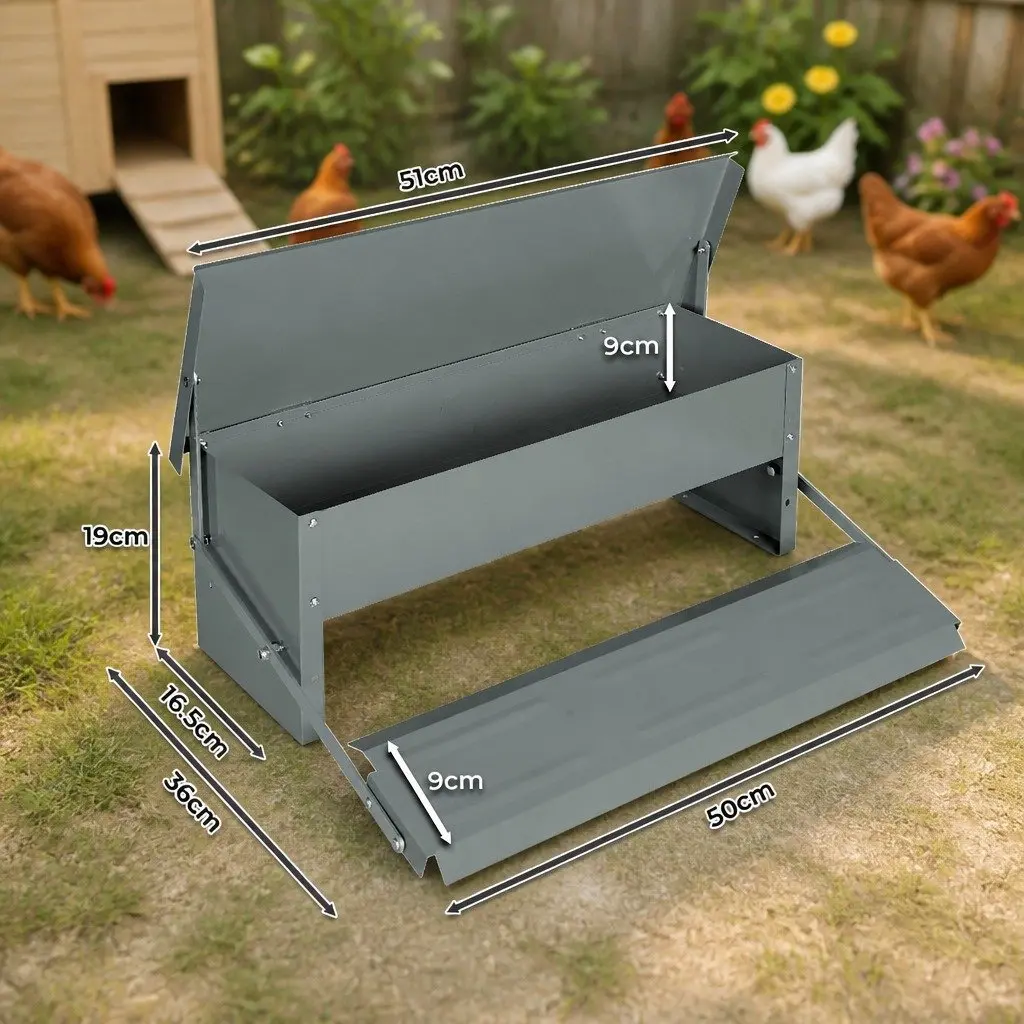 Automatic Chicken Feeder Timed Feed Dispenser 5kg Silver