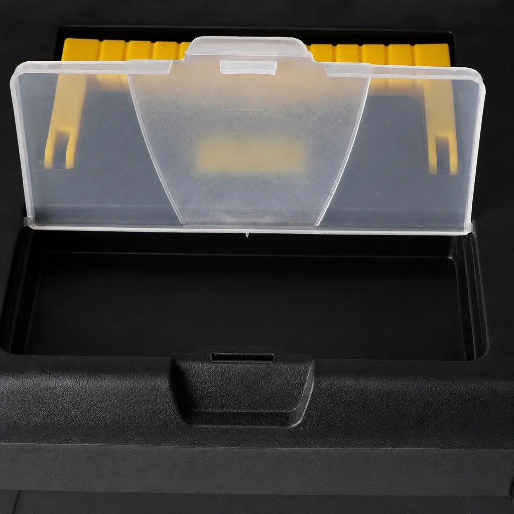 Toolbox Set Storage Heavy Duty Portable 3 Piece Organizer Black Yellow
