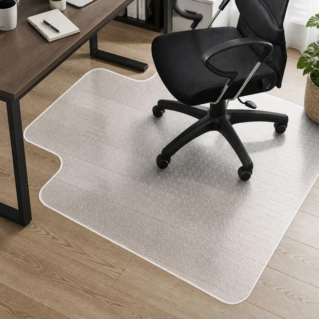 PVC Chair Mat Carpet Protector for Hard Surfaces Clear 120cm x 90cm