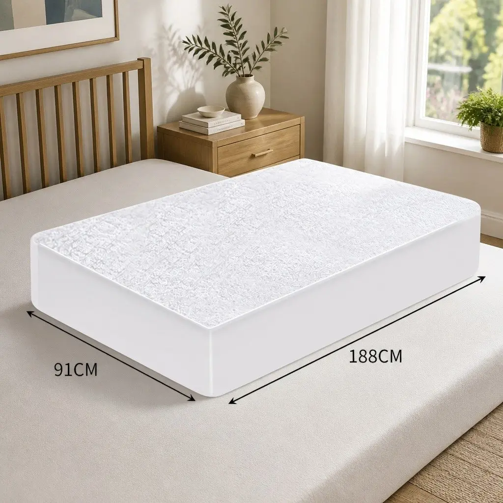 Mattress Protector Waterproof Dust Mite Barrier Fitted White