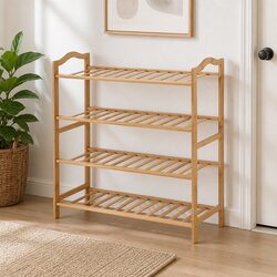 Practical 4-Tier Bamboo Shoe Rack for Your Home