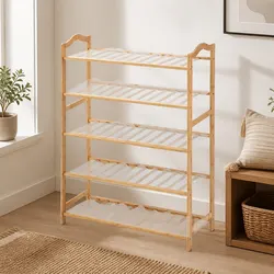 Versatile 5 Tier Bamboo Shoe Rack for Everyday Use