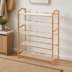Reliable Bamboo Shoe Rack - Practical 5-Tier Storage