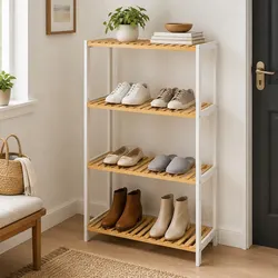 Reliable 4-Tier Bamboo Rack for Home Storage Needs
