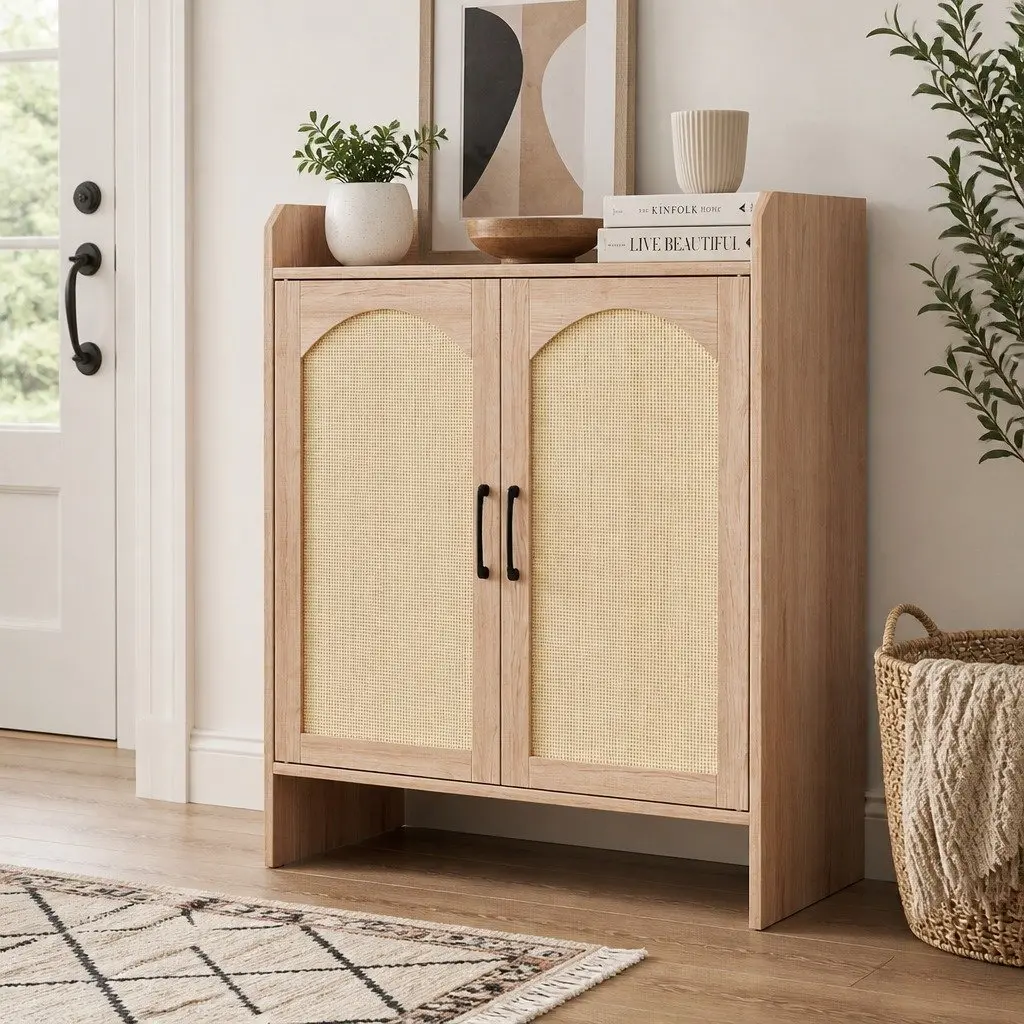 Wooden Shoe Cabinet Storage Rack 5 Tier Entryway Hallway Oak