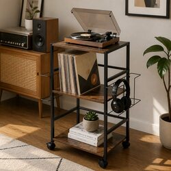 Value-Driven Record Player Stand with Storage