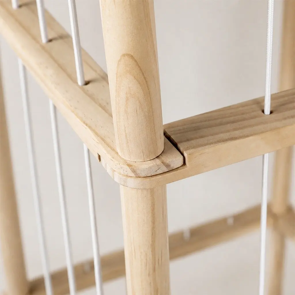 Kids Toy Storage Tower Organiser 150cm Open Shelving Natural Pine Wood with Wheels