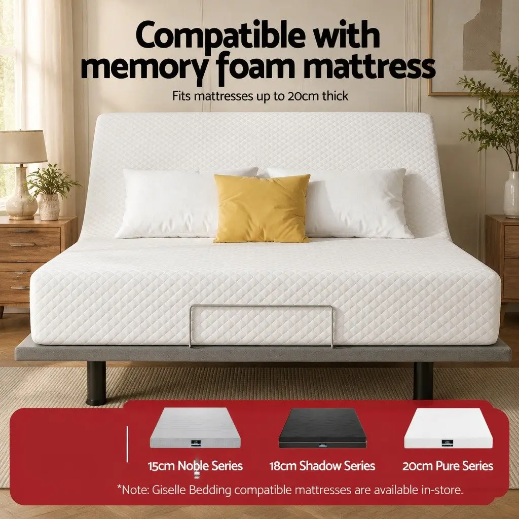 Adjustable Bed Frame Double Size Electric Base Wireless Remote Zero Gravity