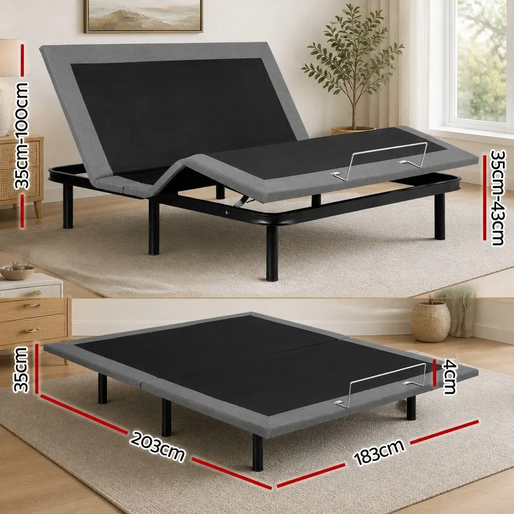 Adjustable Electric Bed Frame Zero Gravity King Size Black
