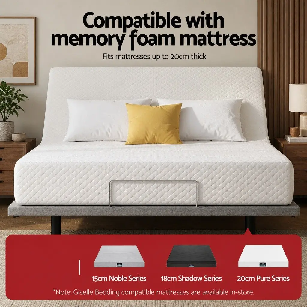 Queen Size Electric Adjustable Bed Frame Zero Gravity Wireless Remote Control