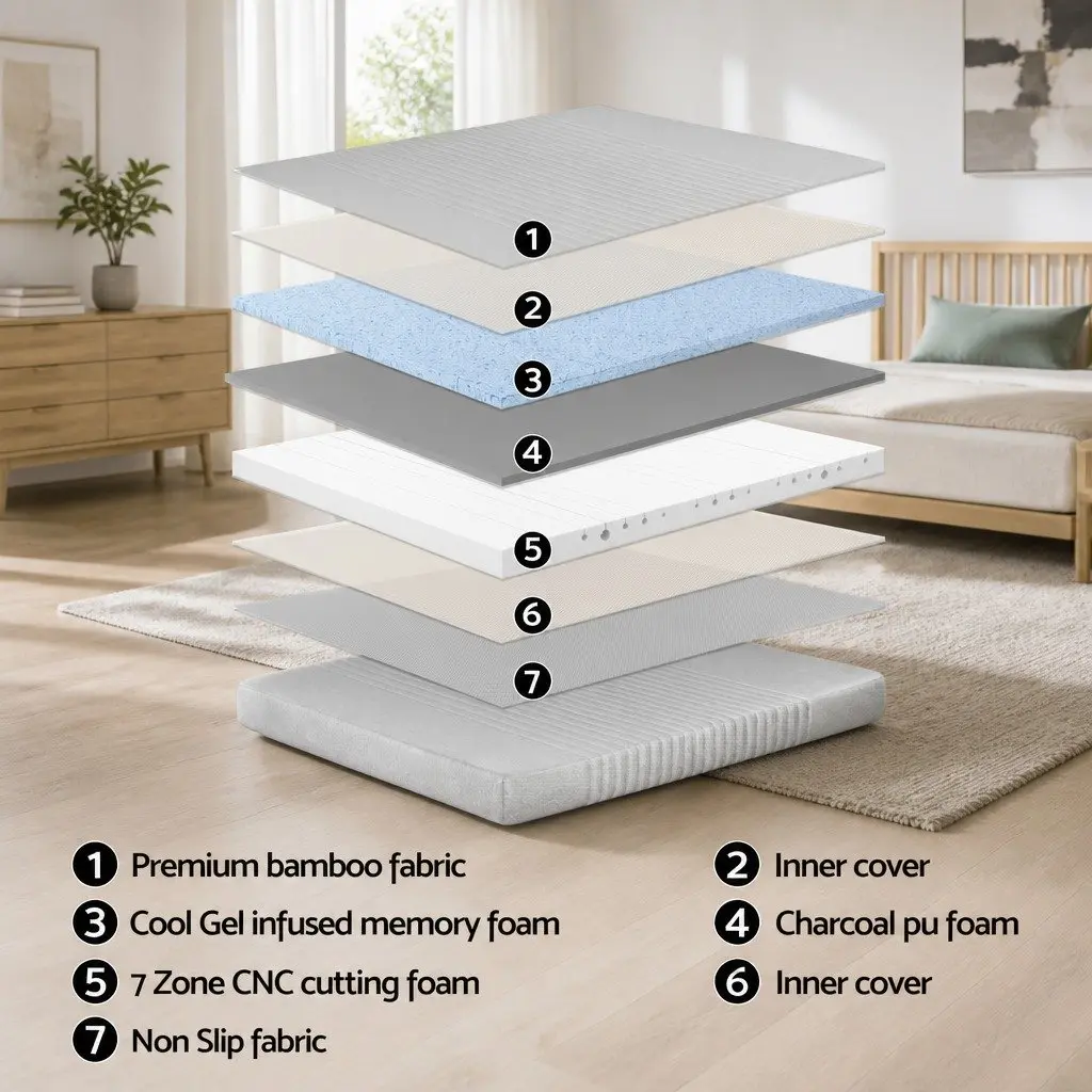 Double Electric Adjustable Bed Frame with Memory Foam Mattress Set Zero Gravity