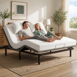Affordable King Adjustable Bed Frame with Memory Foam Mattress