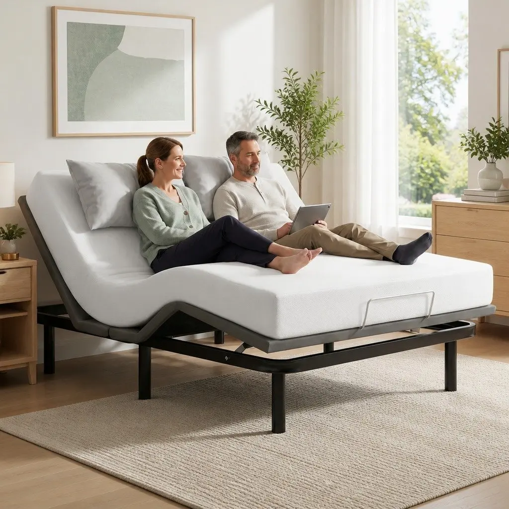 Queen Adjustable Bed Frame with Mattress