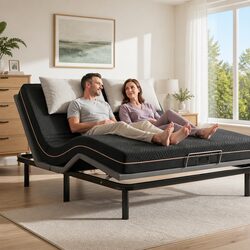 Comfortable King Size Adjustable Bed Frame and Mattress Combo