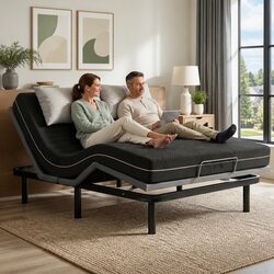 Warm and Reliable Queen Adjustable Bed Frame and Mattress Set