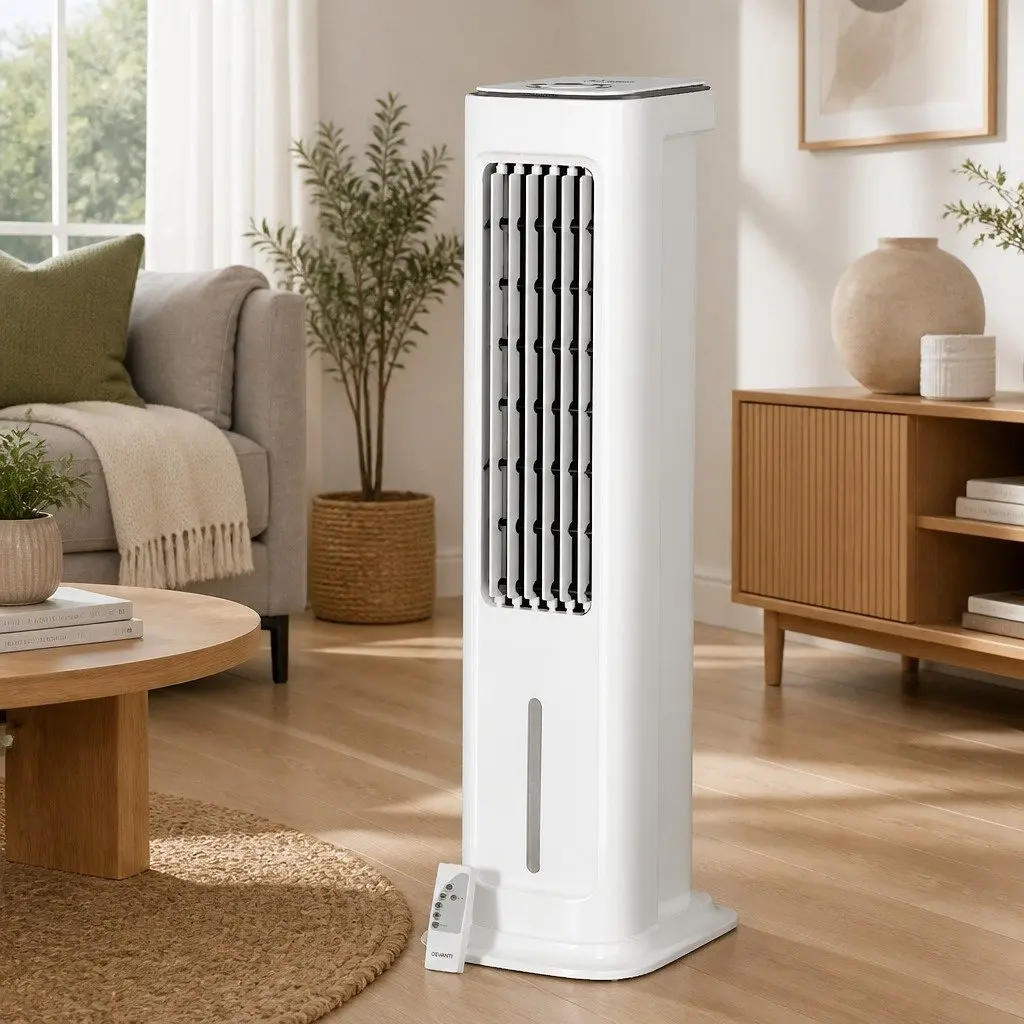 Evaporative Cooler Portable Fan Humidifier Purifier 6L White