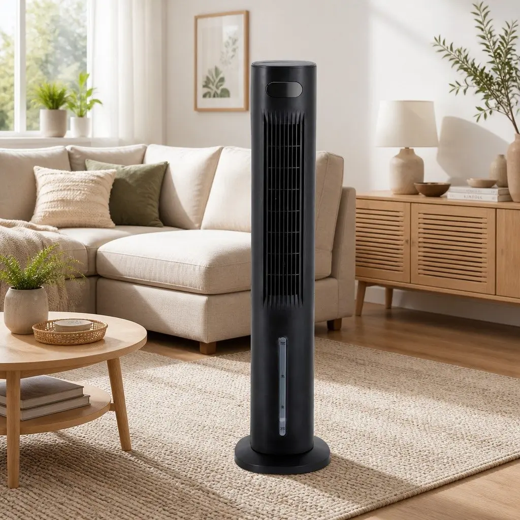 Evaporative Air Cooler 7L Water Tank 4-in-1 Fan Humidifier Purifier Black