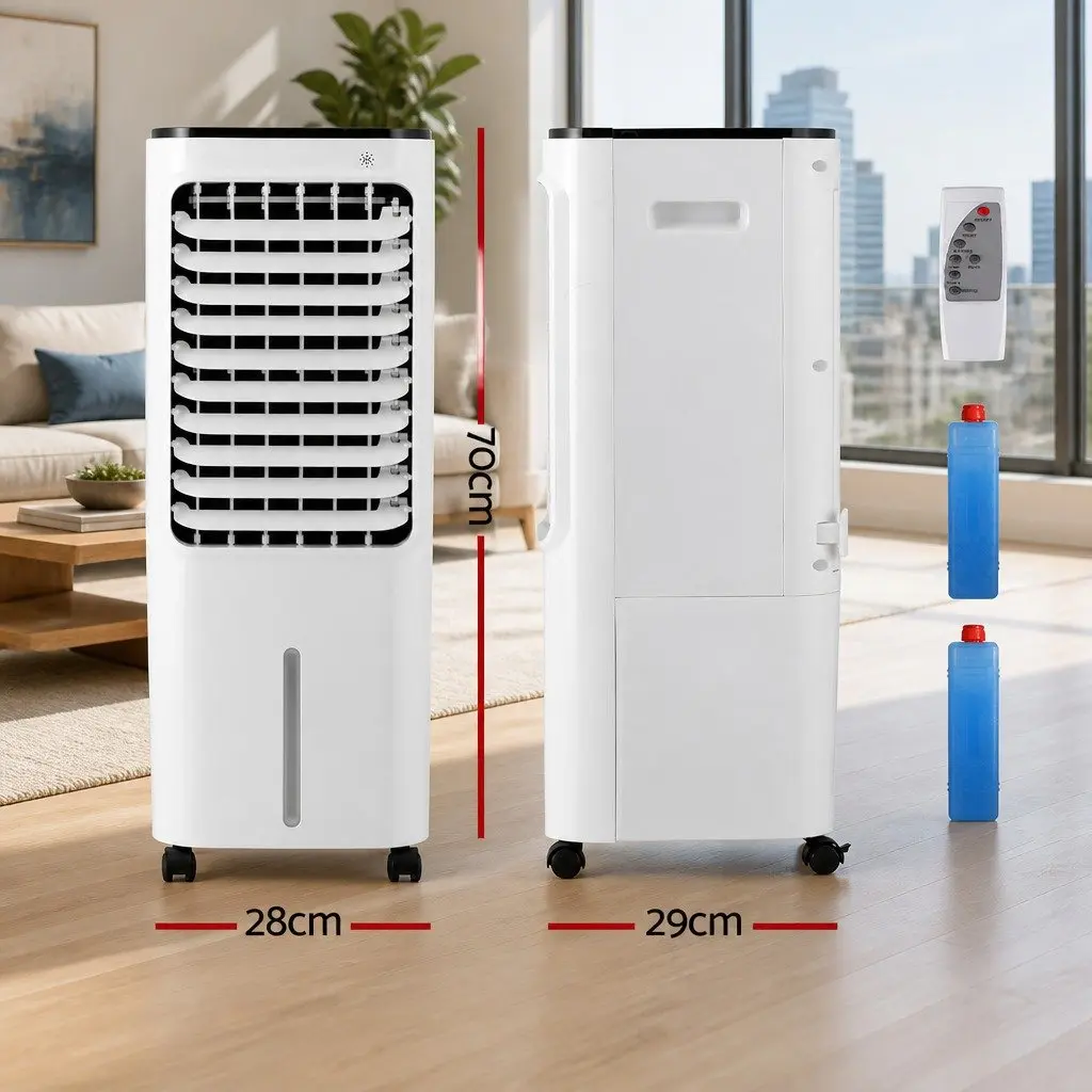 Evaporative Air Cooler 12L Water Tank Humidifier Purifier Portable White
