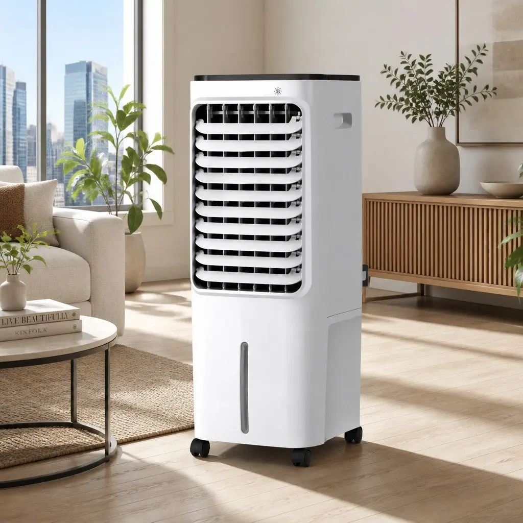 Evaporative Air Cooler 12L Water Tank Humidifier Purifier Portable White