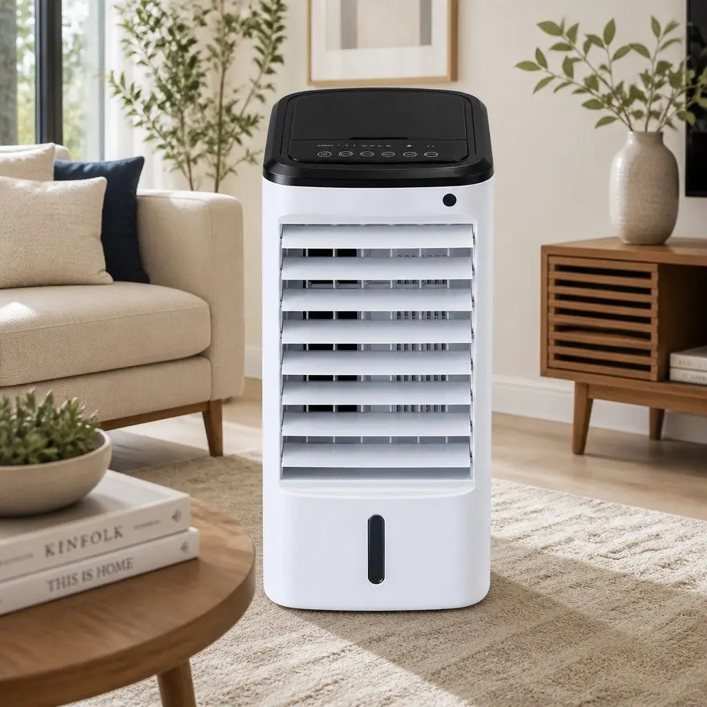 Evaporative Air Cooler 4L Humidifier Fan Remote Control White