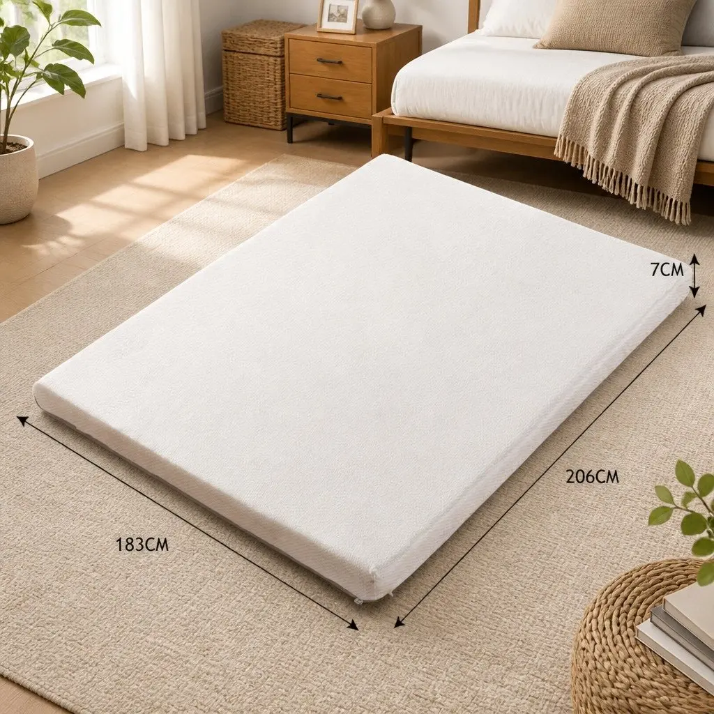 Memory Foam Mattress Topper King 7cm Visco Elastic Bed Protector Breathable