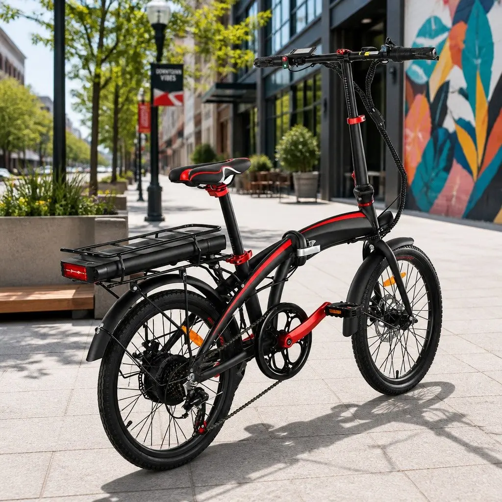 Folding Electric Bike 250W Motor Urban Commuter Portable Black