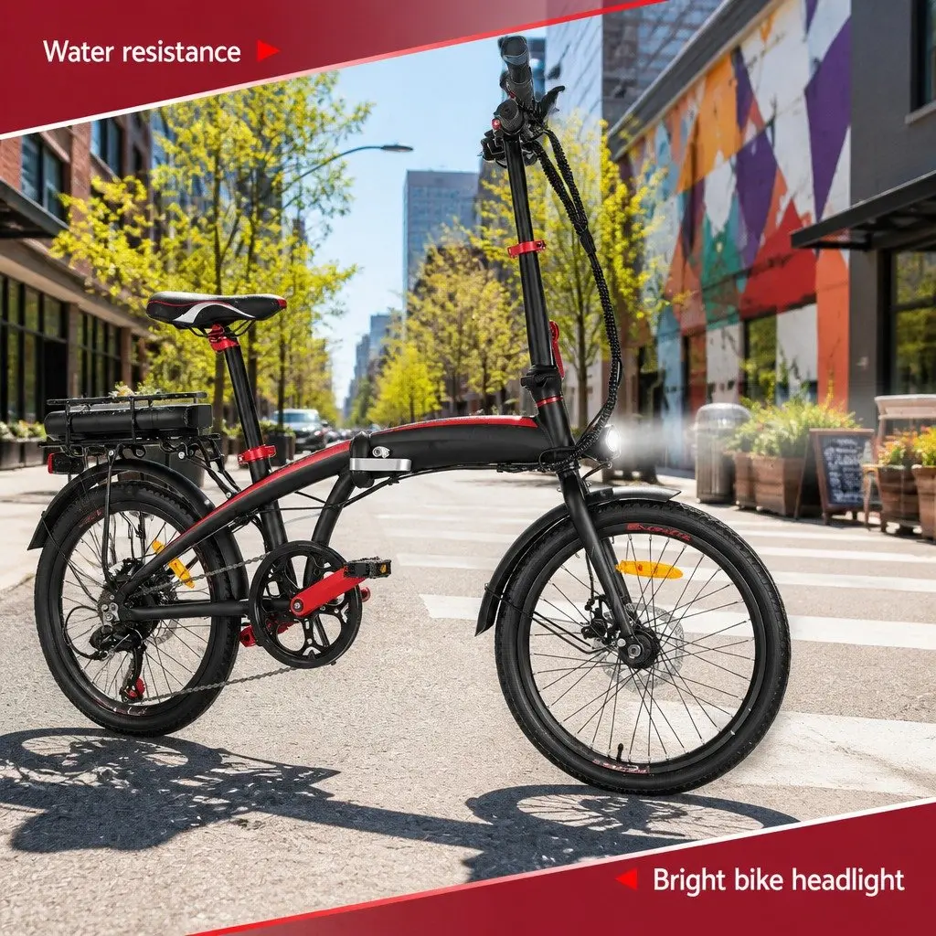 Folding Electric Bike 250W Motor Urban Commuter Portable Black