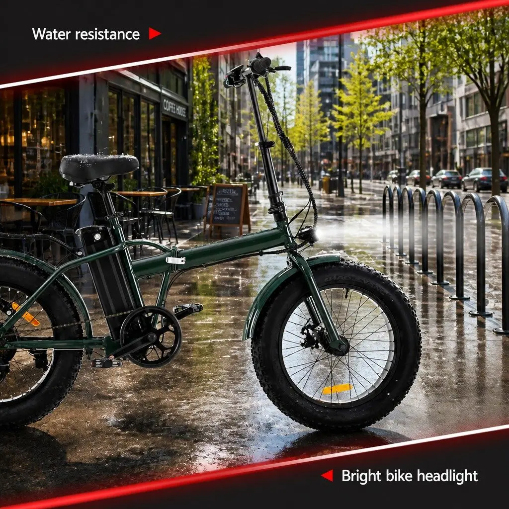 Folding Electric Bike Urban Commuter 20 Inch 250W Motor Green