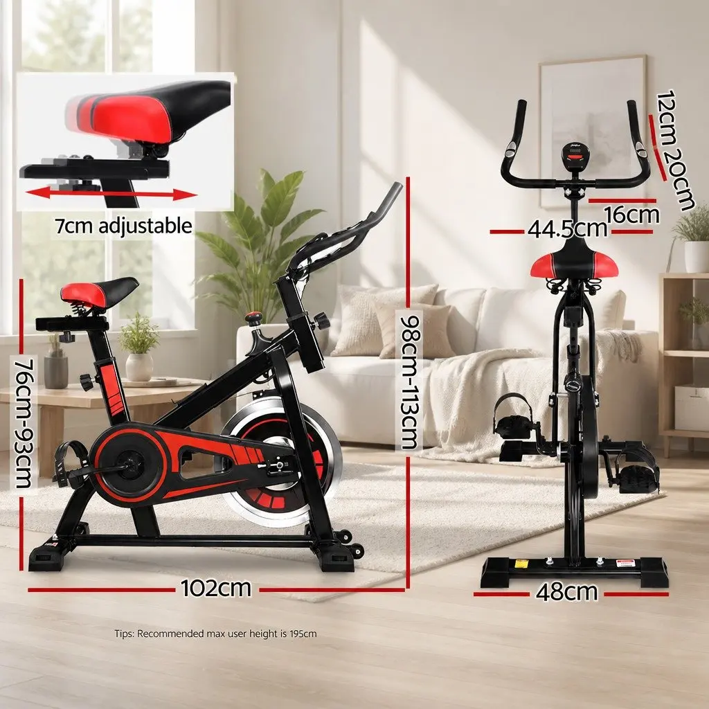 Exercise Bike Indoor Cycling Training Adjustable Resistance Black