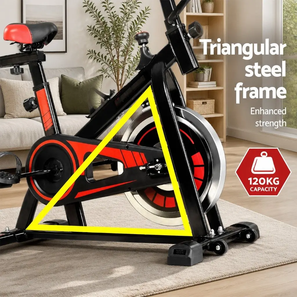 Exercise Bike Indoor Cycling Training Adjustable Resistance Black