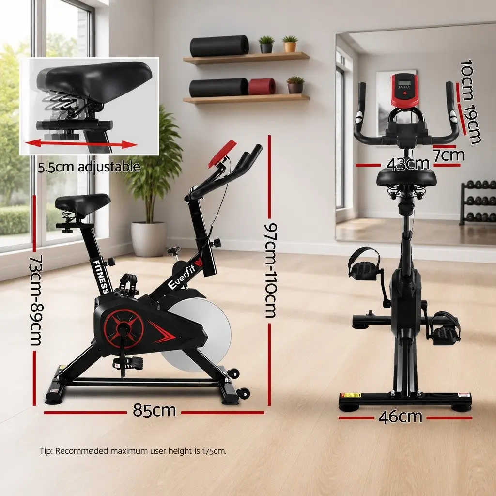 Exercise Bike Stationary Flywheel Fitness Machine Home Gym Cycling Black
