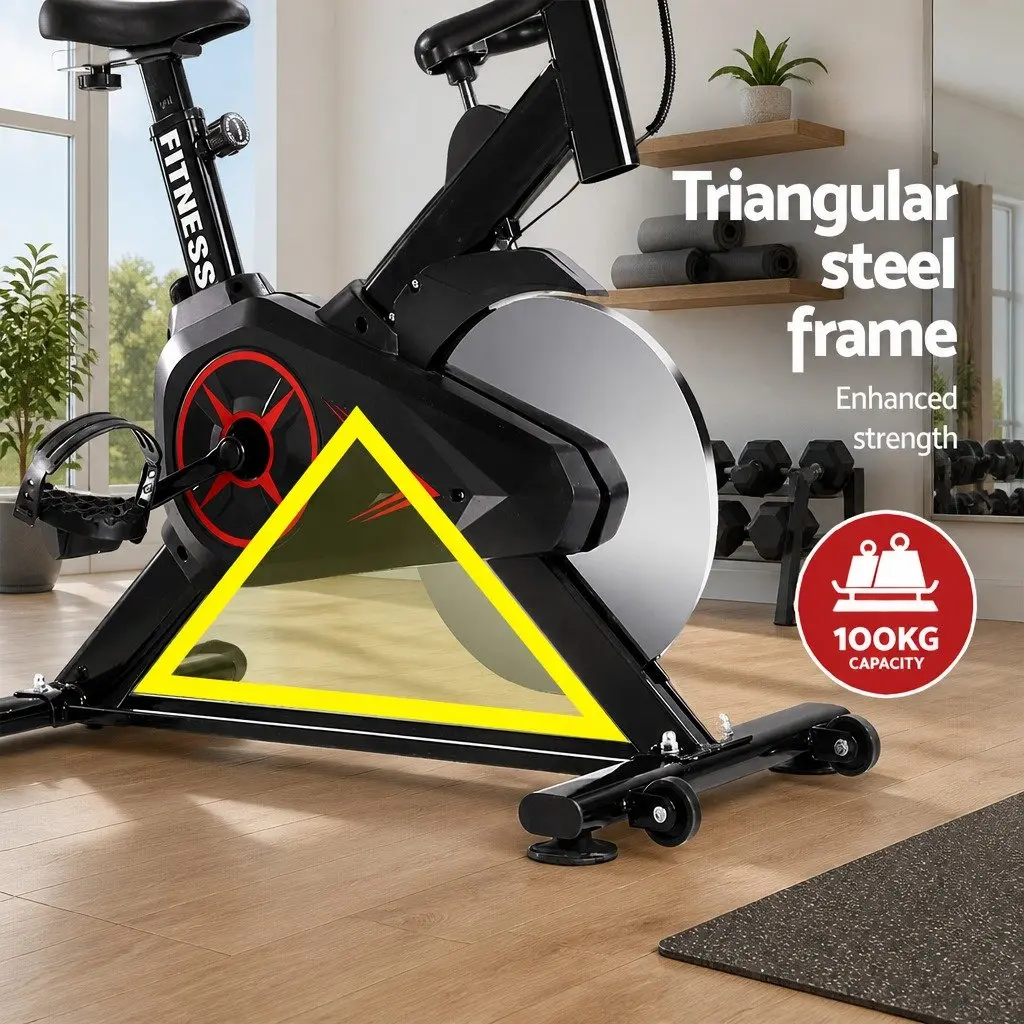 Exercise Bike Stationary Flywheel Fitness Machine Home Gym Cycling Black