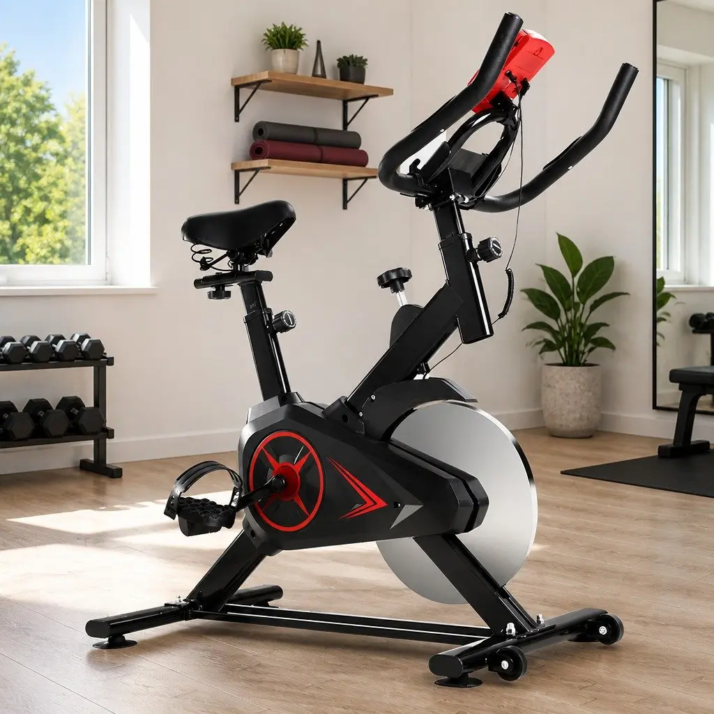 Exercise Bike Stationary Flywheel Fitness Machine Home Gym Cycling Black