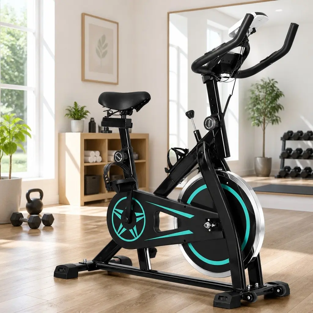 Exercise Bike Indoor Cardio Training 10kg Flywheel Black