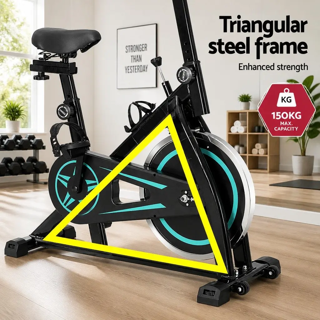 Exercise Bike Indoor Cardio Training 10kg Flywheel Black