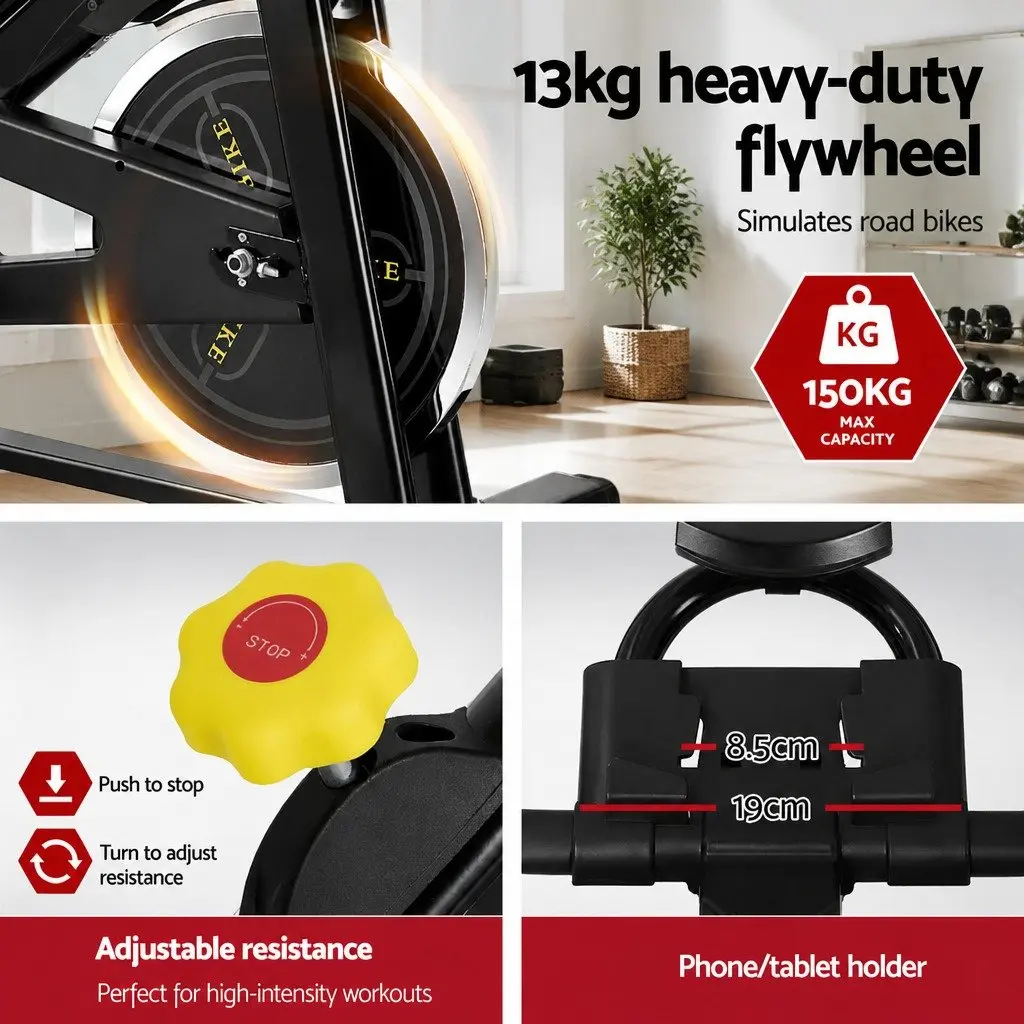Exercise Bike Cardio Home Gym Adjustable Black