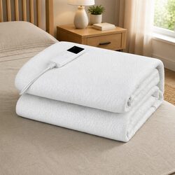 Electric Heated Blanket Single Fitted Bamboo Fabric Underlay Remote Control