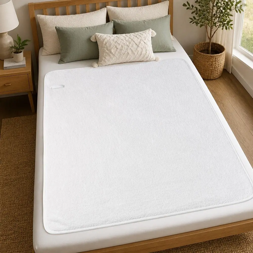 Electric Blanket King Single Fully Fitted LED Remote Sherpa Fleece Washable